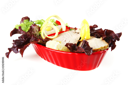 light tuna served on bowl photo