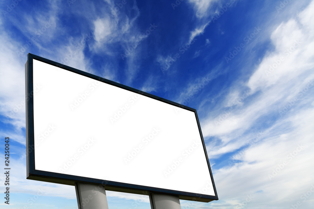 Empty billboard on blue sky Empty billboard on blue sky