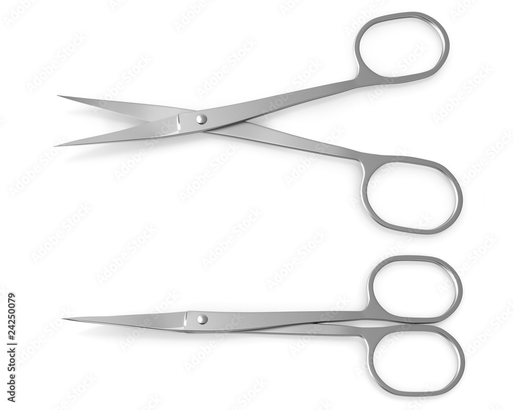 Manicure scissors closed and opened Manicure scissors closed and opened