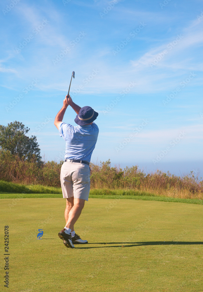 Senior golfer playing golf Senior golfer playing golf