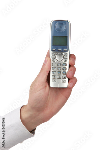 Wallpaper Mural The man's hand holds radio phone Torontodigital.ca