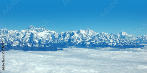 Panoramic view of Himalayas and Mount Everest © Joanna Parkinson