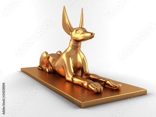 3D Gold Egyptian monument on white background