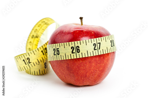 Red apple and Tape Measure photo