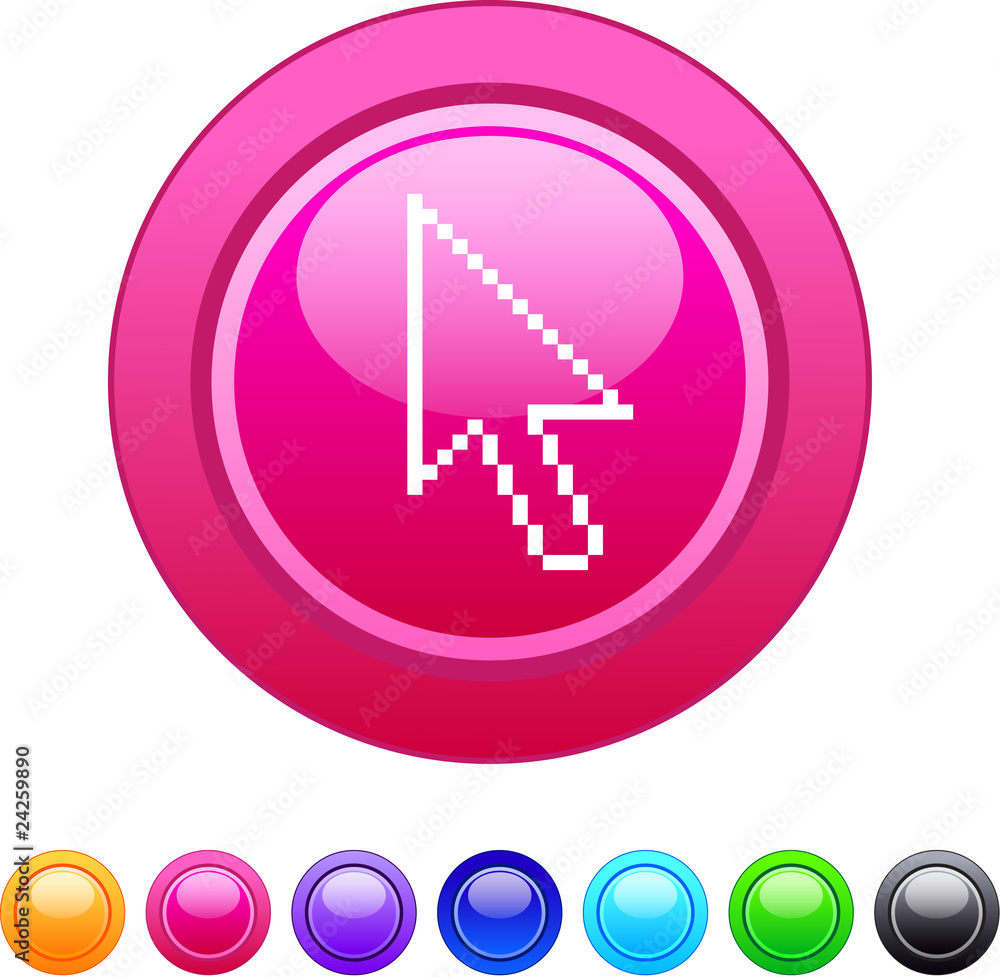 Fototapeta premium Pixel arrow circle button.