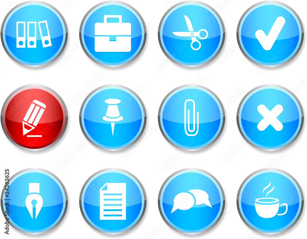 Office round icons. Office round icons.