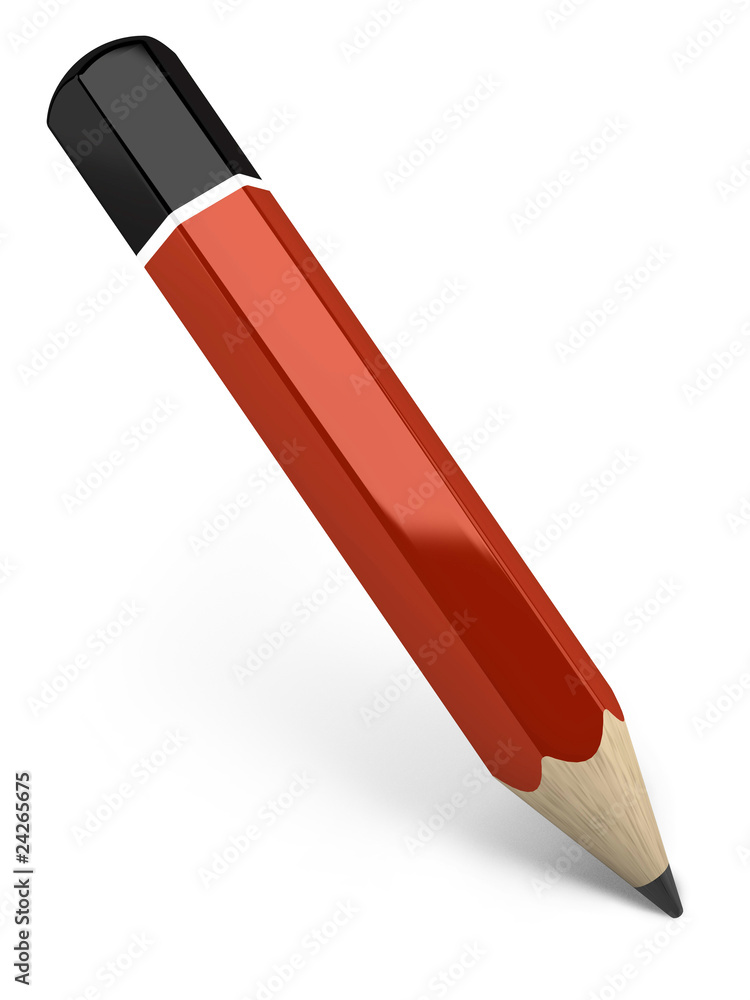 Crayon à papier sur fond blanc Stock Illustration Adobe Stock