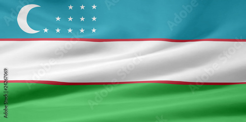 Flagge von Usbekistan photo