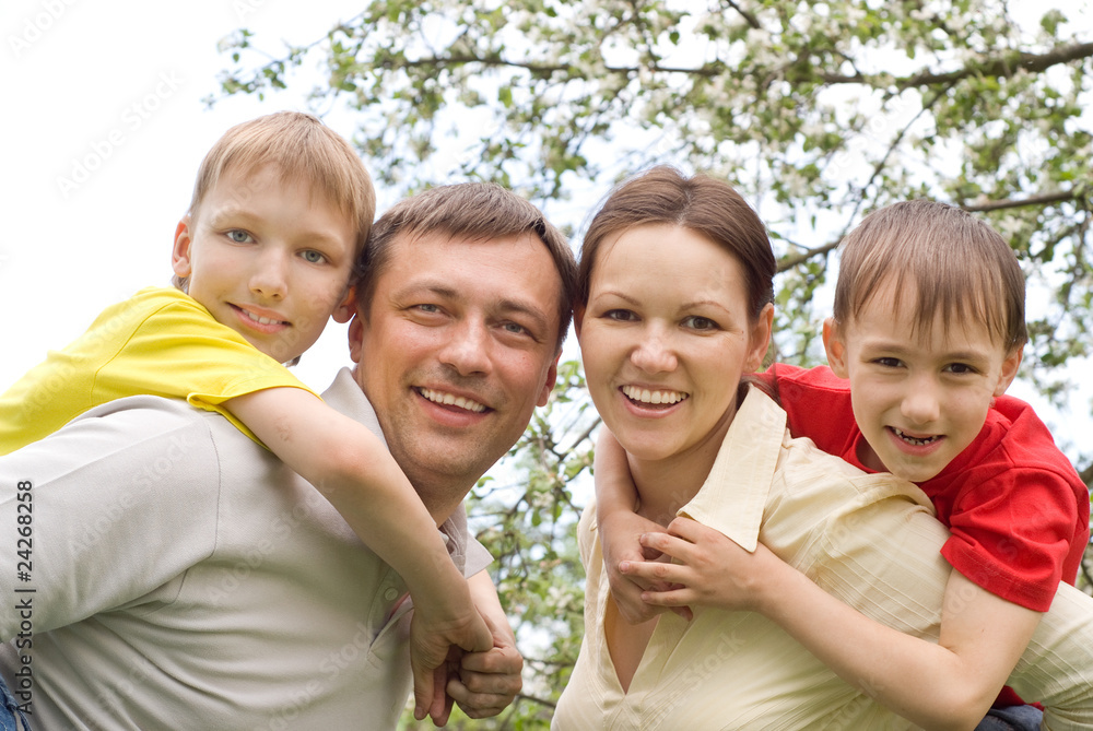 Fototapeta premium family on a light