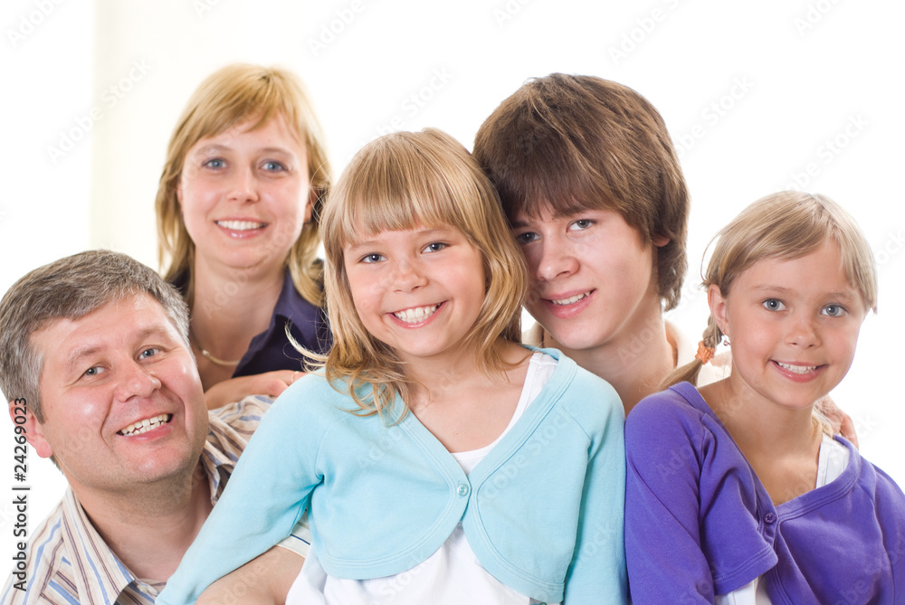 portrait of a happy family of five portrait of a happy family of five