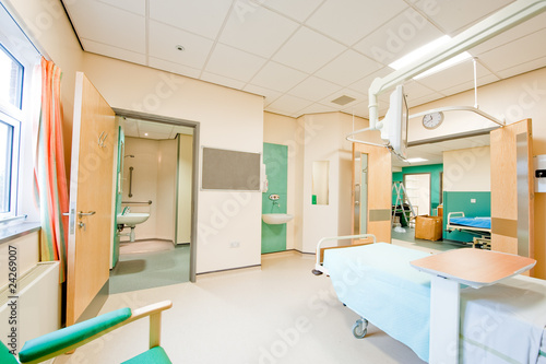 View over a modern hospital room
