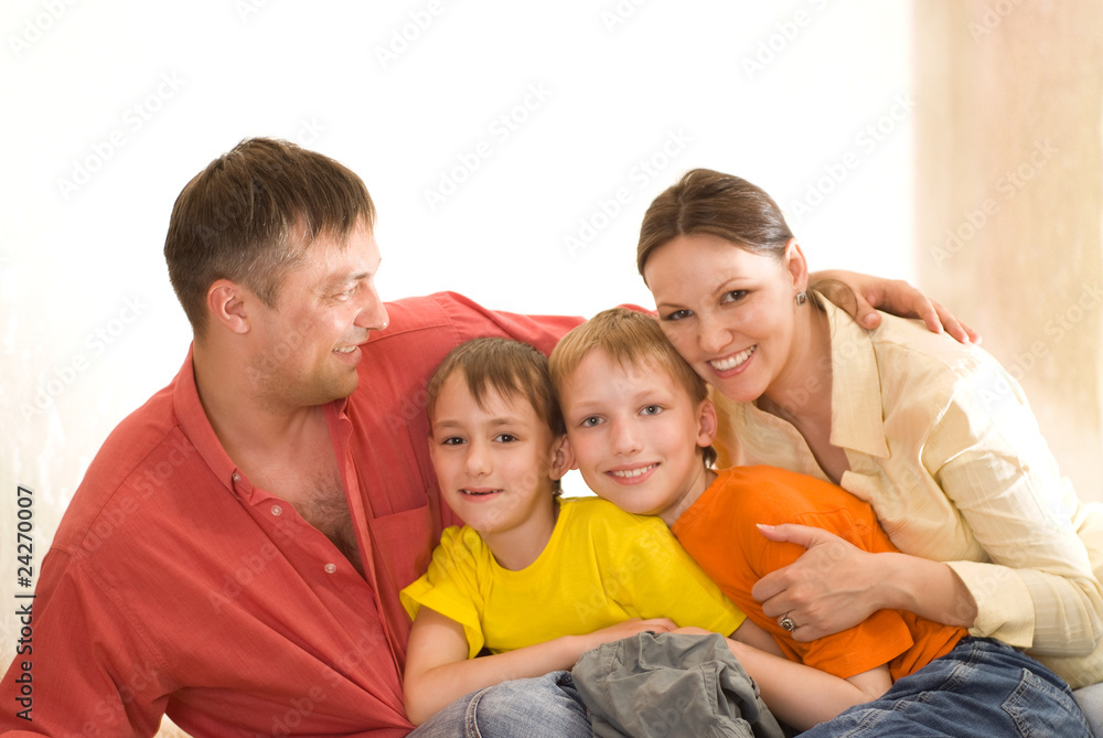 parents with their two children parents with their two children
