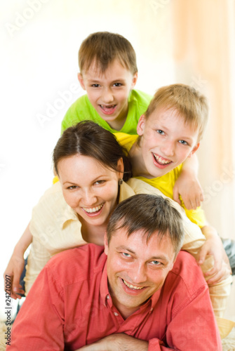 happy family playing