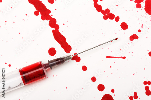 Blood with syringe