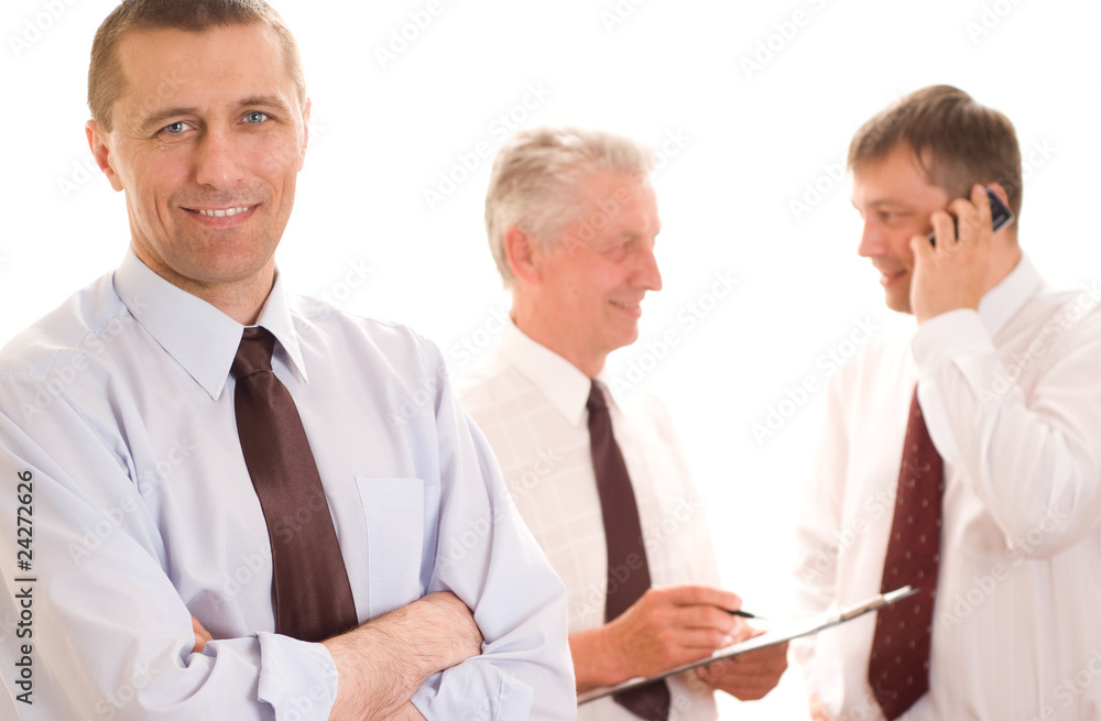 Three men on a white Three men on a white
