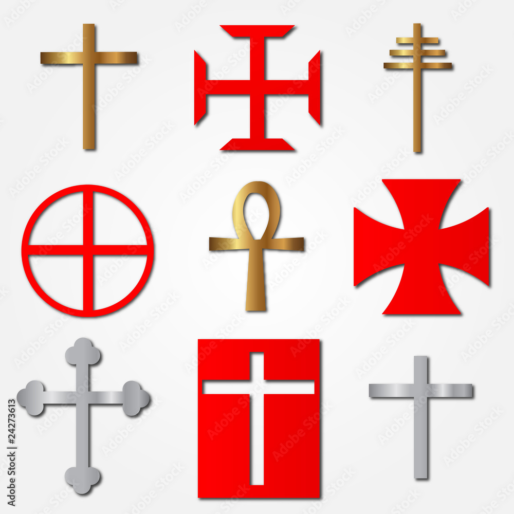 Obraz premium Vector Crosses Illustration