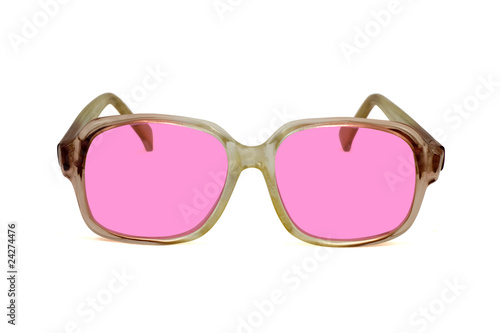 old pink sunglasses ,isolated on white background
