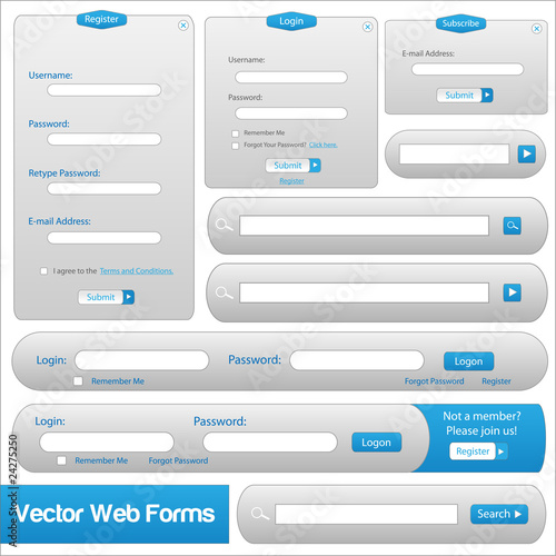 Vector Web Form Templates