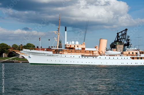 Danish Queen's Royal yacht moored