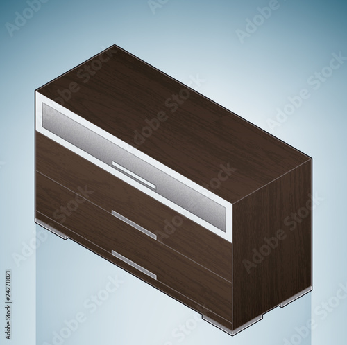 Furniture: Bedroom Chest of Drawers with Glass
