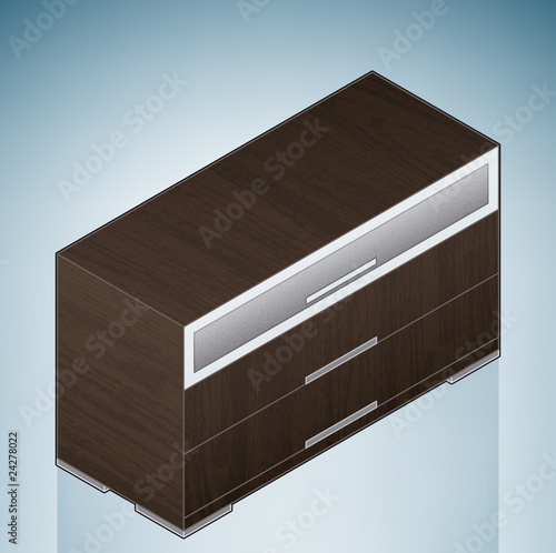 Furniture: Bedroom Chest of Drawers with Glass