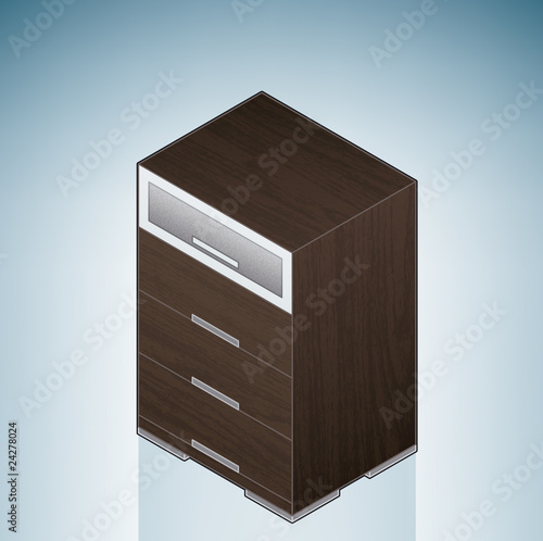 Furniture: Bedroom Chest of Drawers with Glass