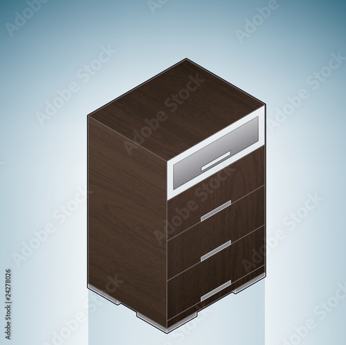 Furniture: Bedroom Chest of Drawers with Glass