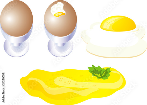 egg, fried eggs and omelet