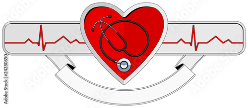 logo Heart and stethoscope