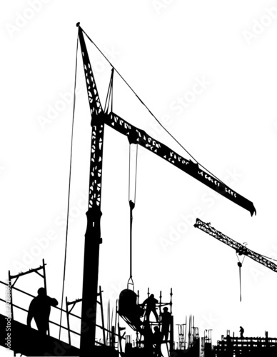 Großbaustelle mit Kränen