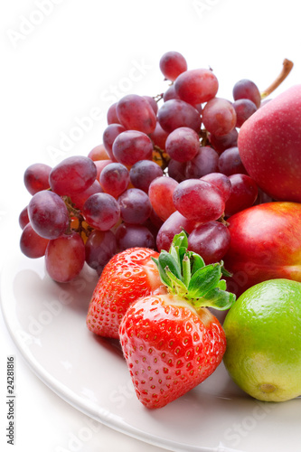 Mixed fruits on a plate