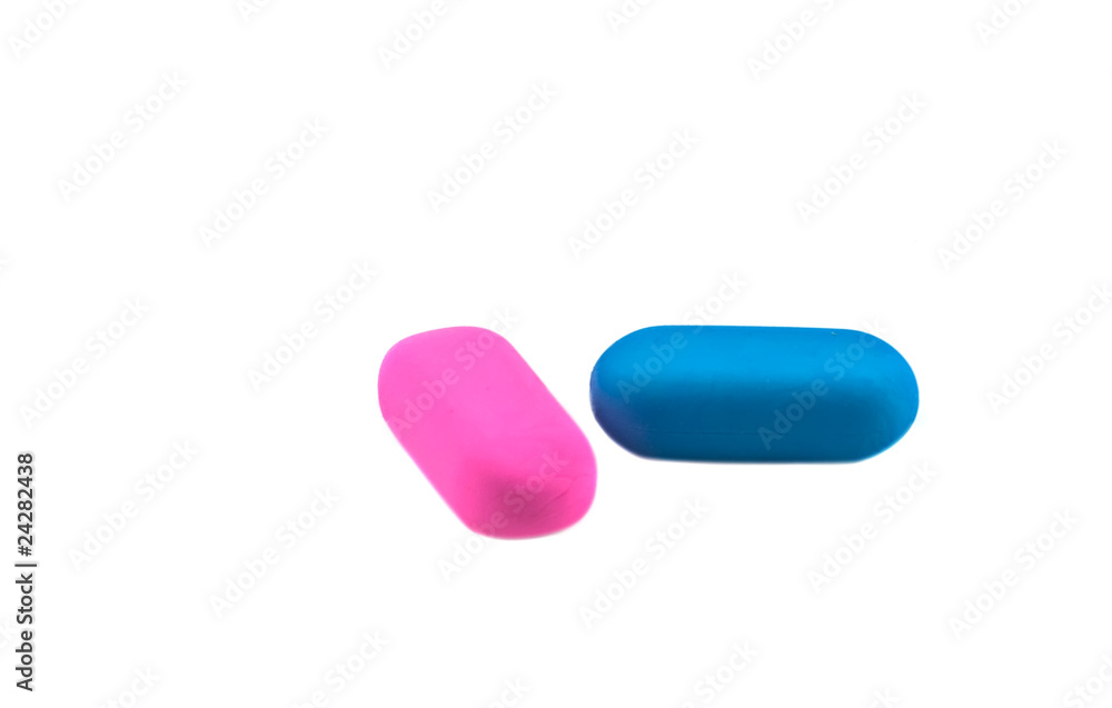 Two colored erasers Two colored erasers
