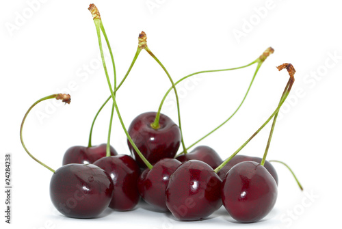 Cherries with green stem