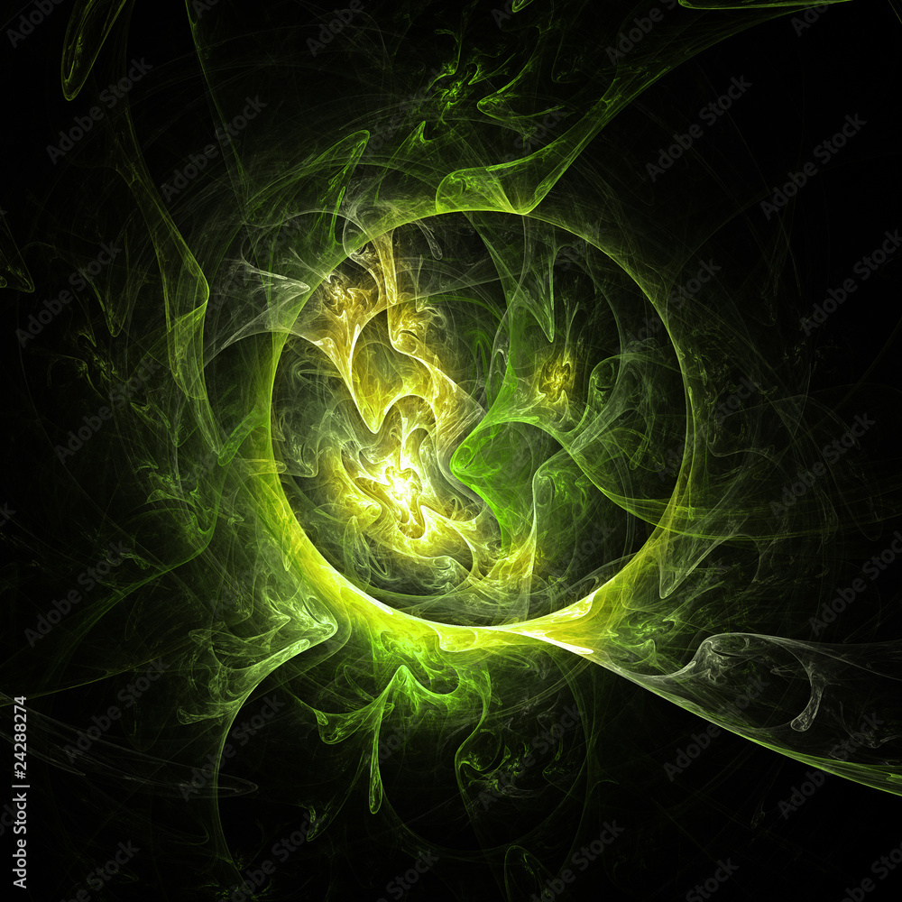 Fototapeta premium chaos fire ring, green, background, wallpaper