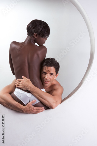 Young couple naked Man and woman in love