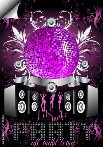 Partyflyer Vorlage Discokugel