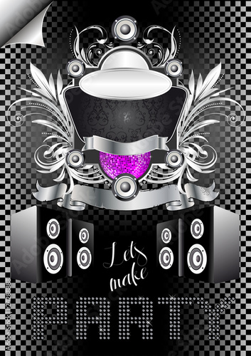 Partyflyer Vorlage Schild Silber