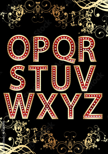 Alphabet Gold mit Edelsteinen