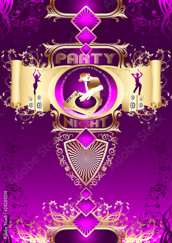 Partyflyer Vorlage Schild Gold