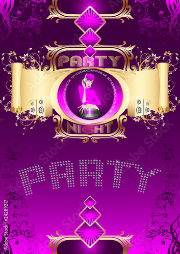 Partyflyer Vorlage Schild Gold