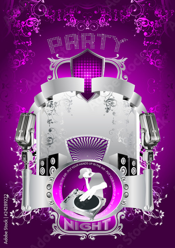 Partyflyer Vorlage Schild Dj