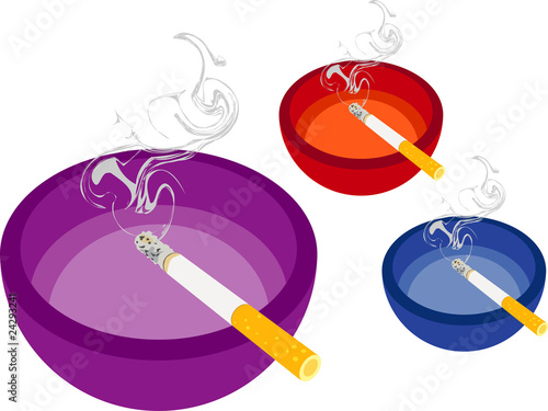 Smoking Cigarette and Ashtray