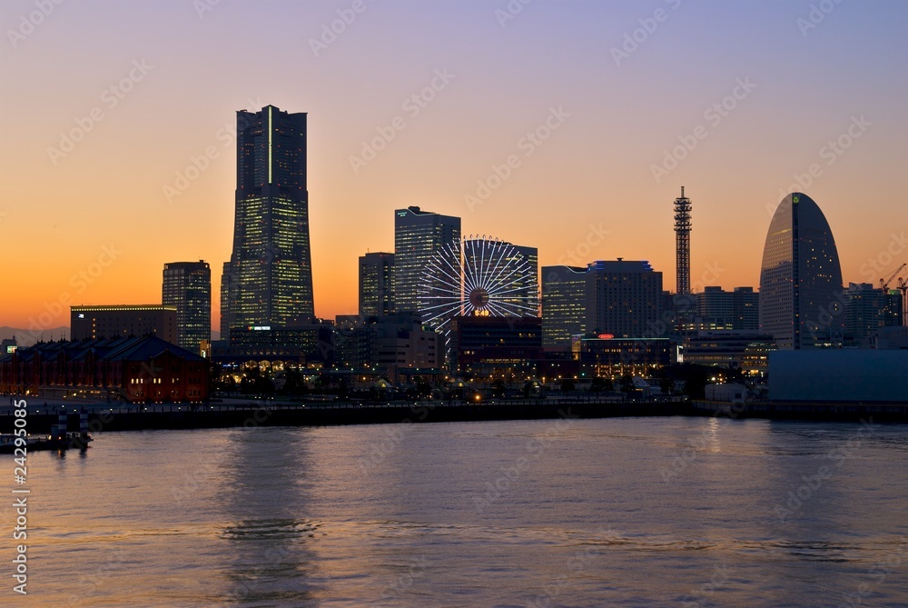 Sunset in Yokohama Harbour Sunset in Yokohama Harbour