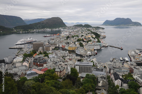 Panorama of Alesund, Norway photo