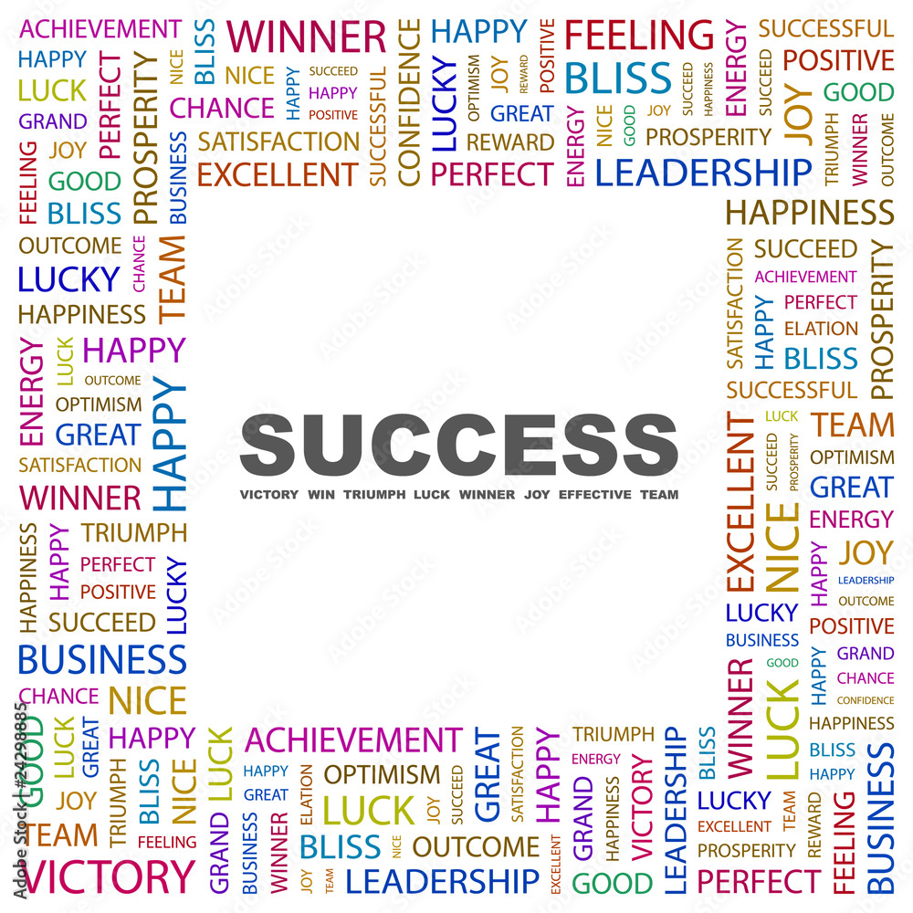 SUCCESS. Square frame with association terms. SUCCESS. Square frame with association terms.