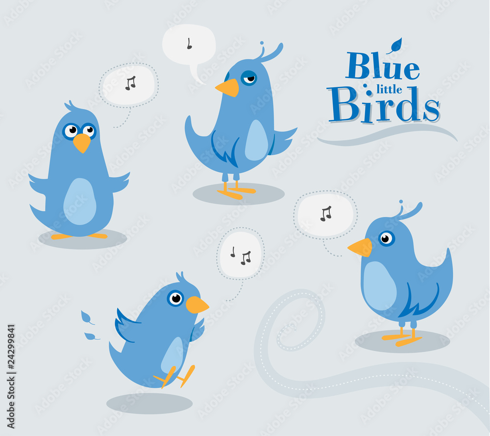 Group of blue little Birds Group of blue little Birds
