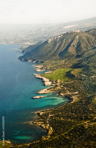 Aerial view of Mediterranean coastline