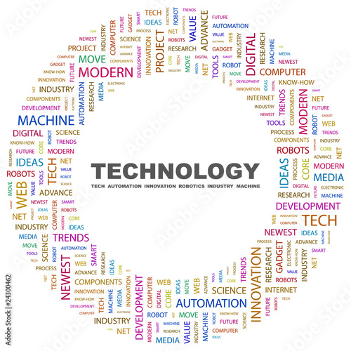 TECHNOLOGY. Circular frame with association terms.