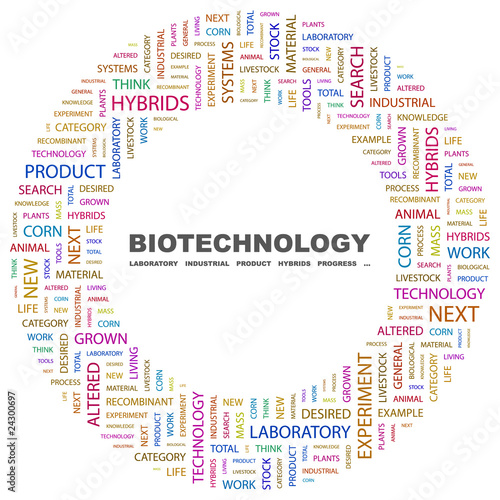 BIOTECHNOLOGY. Word collage on white background.