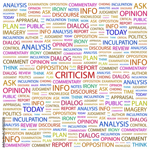 CRITICISM. Word collage on white background.